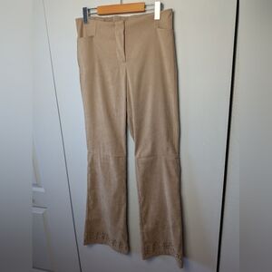 LE CHÂTEAU Vintage Y2K 2000 Flare Suede Effect Women Pants Size 11 Western Boho